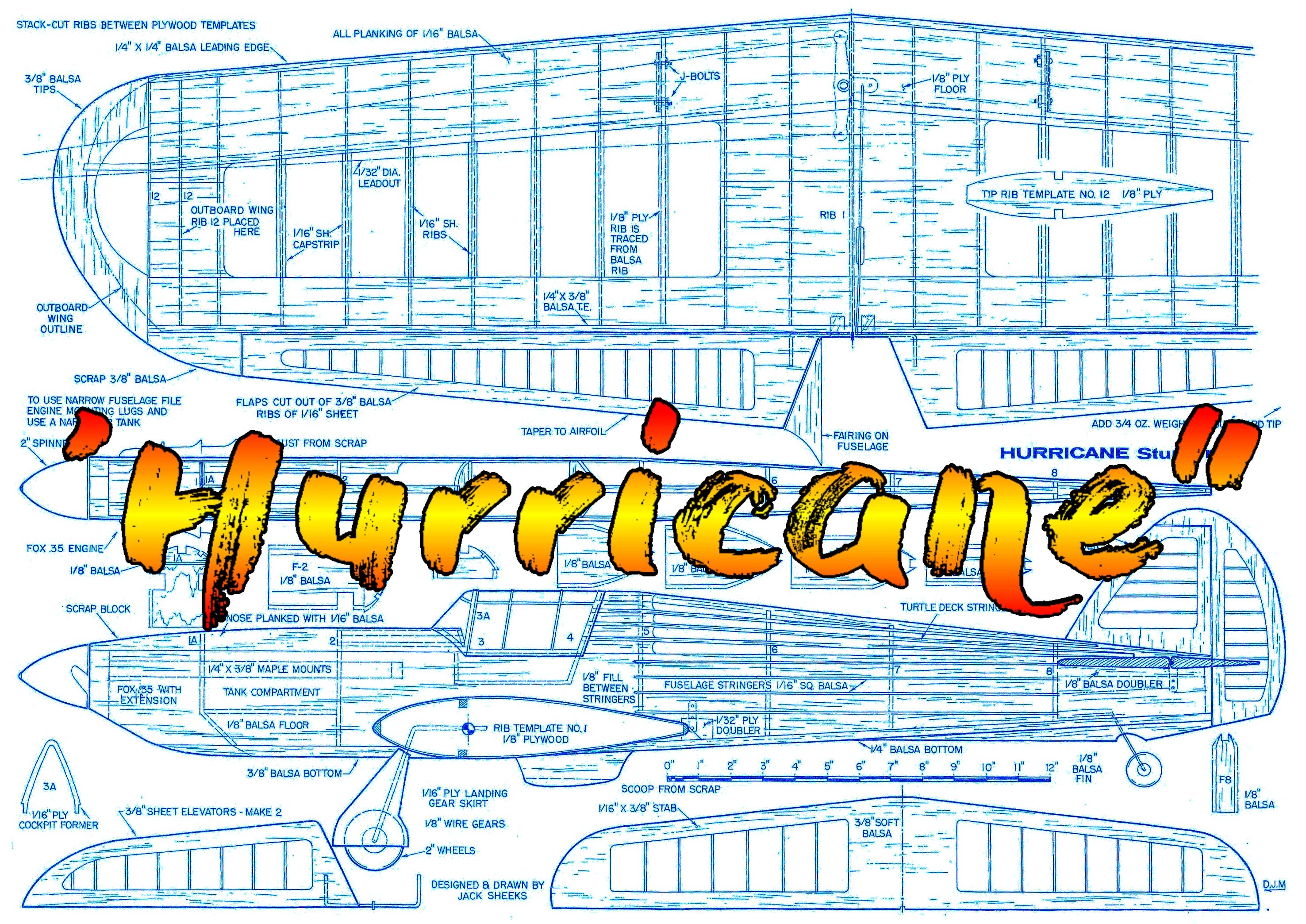 full size printed plans  vintage 1973 control line stunter "hurricane" will try not to let you down.