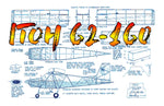 full size printed plans peanut scale itoh 62-160 1960's japanese light plane