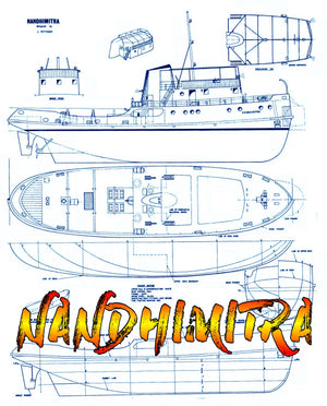 full size printed plan to build semi-scale 1:60 25 1/2" harbour tug suitable for radio control
