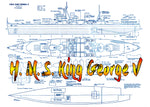 full size printed plans wwii battleship scale 1/240 l 37" suitable forradio control