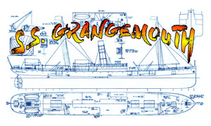 full size printed plan scale 1/96 short sea voyage passenger/cargo carrier “s.s. grangemouth”