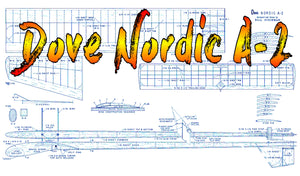full size printed plan high performance nordic a-2 glider wingspan 81” "dove "