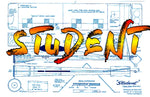 full size printed plan control line profile  trainer "student" rugged, light and builds quickly