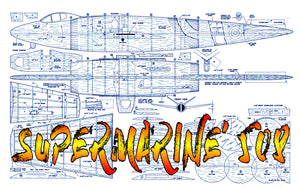 full size printed plan free fight supermarine 508 .09-.14 ducted fan