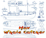 full size printed plan scale 1:48 whale catcher the “hav” suitable for r/c