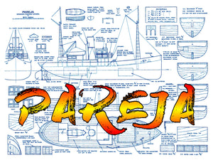 full size printed plans scale 1:24  spanish fishing vessel pareja suitable for radio control