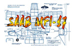 full size printed plans peanut scale "saab mfi-17" room for a fairly big prop, even on rog.