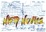 full size printed plan profile  control line trainer "nifty novice" easy to build­