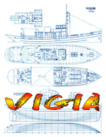 full size printed plan scale 1:48 tender/pilot vessel "vigia" suitable for radio control