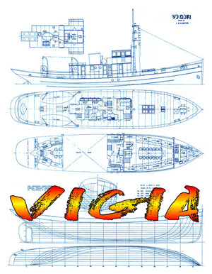full size printed plan scale 1:48 tender/pilot vessel "vigia" suitable for radio control