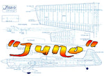 full size printed plans  vintage 1980 control line stunter “juno” his best airplane to date.