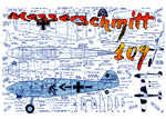 full size printed plans scale 1” = 1’ control line wingspan 32-3/4” me 109