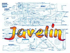 full size printed plan semi- scale 1:24 twin cox .020 ducted fan fun! gloster javelin