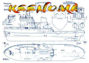 full size printed plan freelance modern tug keenoma l 31”suitable for radio contol