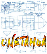 full size printed plan a rough-water design length 29"  beam 9 1/4"  engine .15 to .30  radio control
