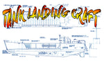 full size printed plan semi scale 1/48 31" tank landing craft suitable for radio control