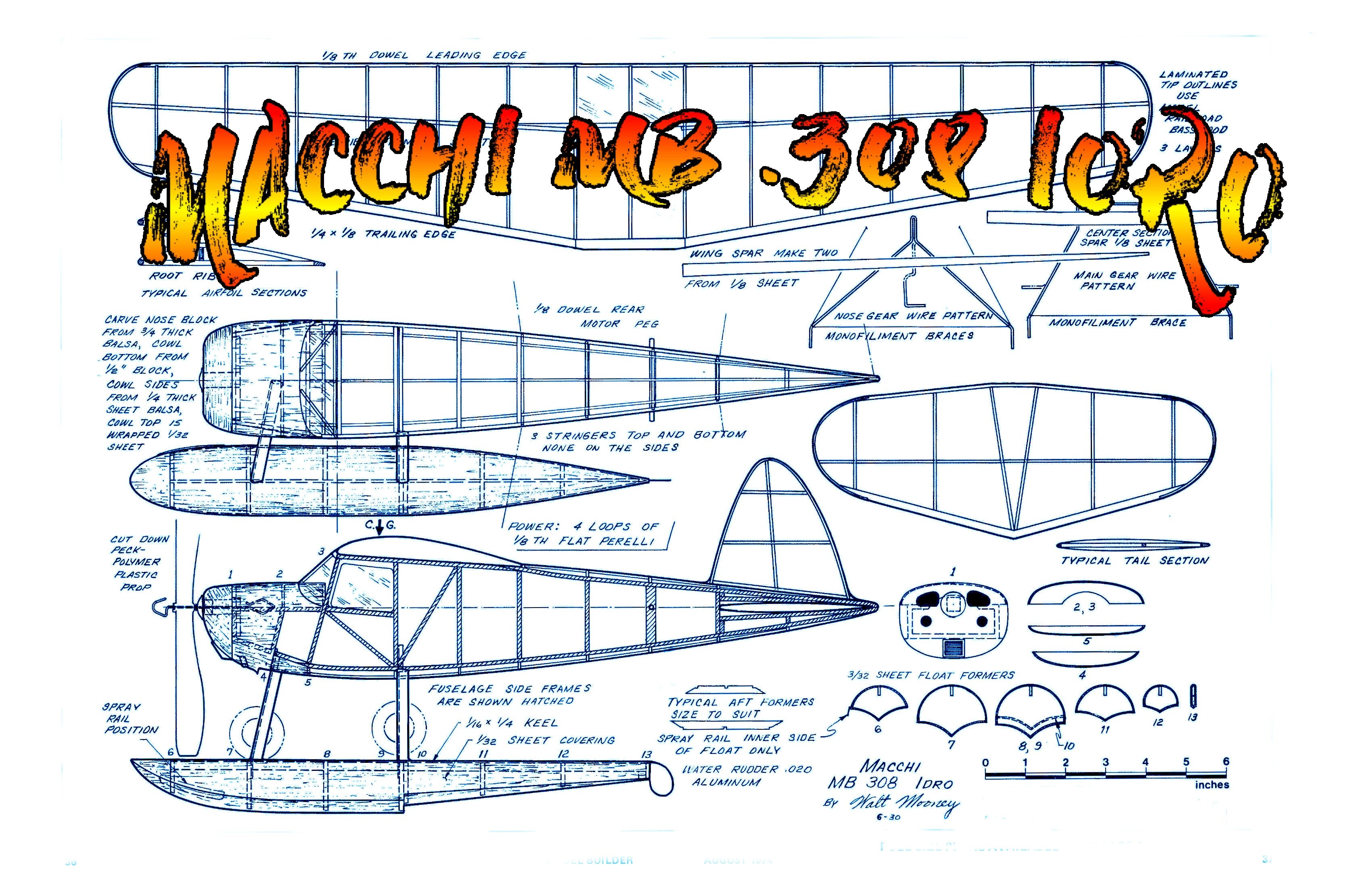 full size printed plans peanut scale "macchi mb .308 ioro"  flies beautifully and did win the rubber scale event.