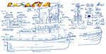full size printed plans scale 1:32 3/8"=1ft tug ionia l 36 3/4" suitable for radio control
