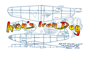 full size printed plans peanut scale "ivan's iron dog" be built very light for outstanding performance.