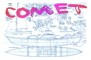 full size printed plans sailing catamaran length 42 ¾” for radio control