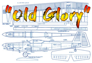 full size printed plans vintage 1971 control line stunter old glory  easy to build machine with excellent stunt potential.