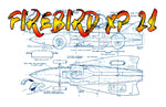 full size printed plan scale 1:20 firebird xp 21 jetex 50 motor  or  convert to electric