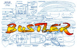 full size printed plan a near - scale harbour tug bustler 18" l.o.a.  power electric