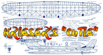 full size printed plan vintage 1964 ½ a free flight krieser's cutie excellent glide