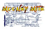 full size printed plans peanut scale "mooney mite" clean lines and no gear means long outdoor flights.