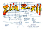full size printed plans peanut scale "zlin z-xii" ready to try a low wing peanut