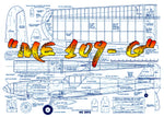 full size printed plans vintagee 1977 control line stunter “me 109-g” captures the realism of a ww ii