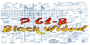 full size printed plan scale 1/16 profile control line  p 61-b black widow wingspan 49 ½”  engines two .19 to .25
