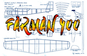 full size printed peanut scale plans farman 400 1930 french light plane makes a great flying peanut