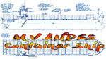full size drawings  scale 1/192  length 41" m.v.andes  container ship length 41