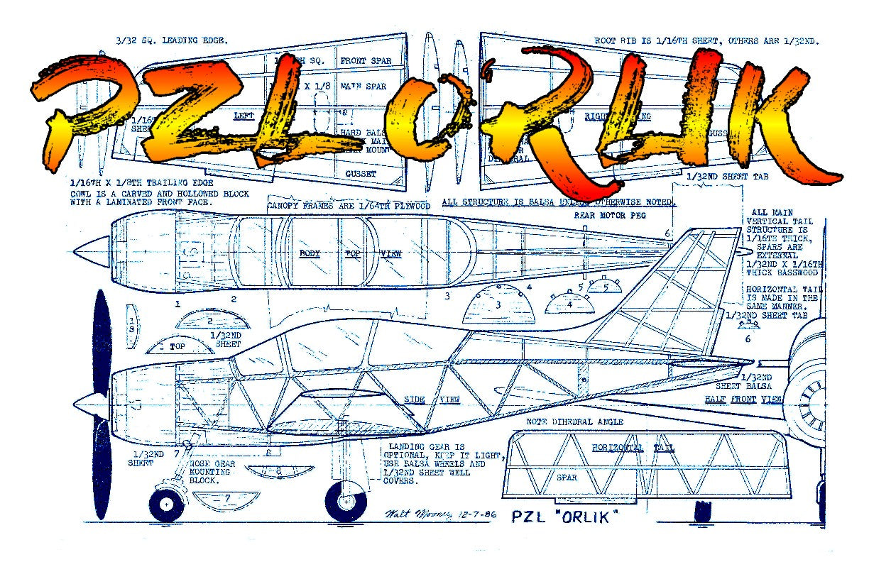 full size printed plans peanut scale "pzl orlik" design is well-suited to a peanut version.