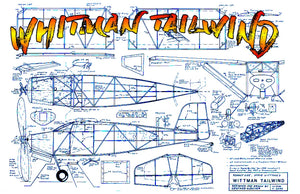 full size printed plans peanut scale "whitman tailwind" suitable as a first peanut to be built from scratch