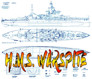 full size printed plans  scale 1:192 battleship  l 40" suitable for radio control