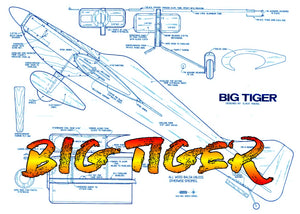 full size printed plan control line stunter “big tiger” stunts beautiful os 35 fp with muffler,