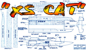 full size printed plan easy foam and wood electric catamaran 25" “xs cat” for radio control