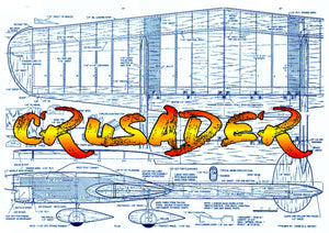 full size plan vintage 1960 control line stunt “crusader” a twin-boom hot stunt contender
