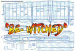 full size printed plans vintage 1972 control line stunter “be- witched” turns a good flights