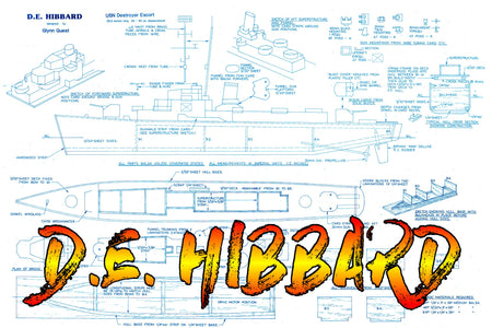 full size printed plans  stand off scale 1/144  american destroyer escort for r/c