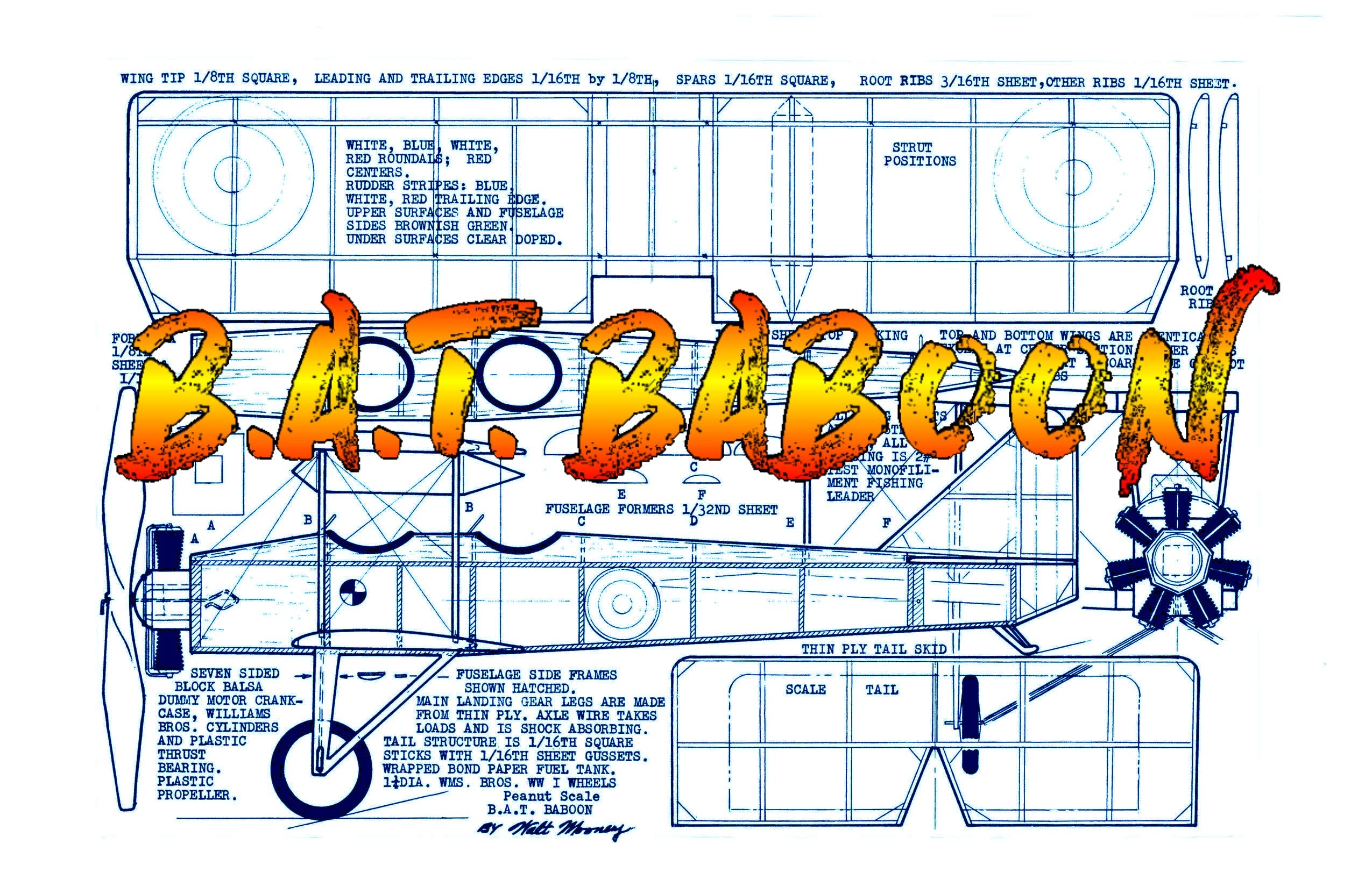 full size printed peanut scale plans b.a.t. baboon its name is unforgettable?