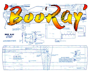 full size printed plan vintage 1972 1/8 scale profile goodyear racer 'booray' proven contest performance