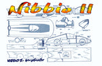 full size printed plan scale 1:24 nibbio ii speed records for class j power jetex or convert to electric