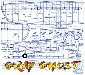 full size plans vintage 1960 control line stunt gray ghost capable of winning contests