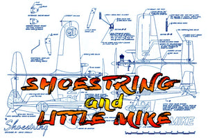 full size printed plan 1/2a scale racing control line "shoestring and little mike"