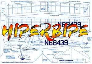 full size printed plan control line profile  hiperbipe a good sunday flyer w/s 36 enb .19 to .35