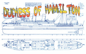full size printed plans scale 1:60  l 54.4" clyde steamer duchess of hamilton suitable for radio control