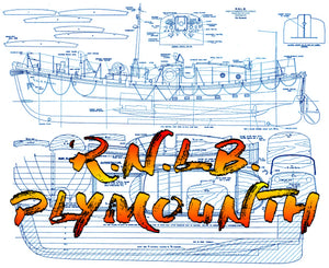 full size printed plans scale 1:16, r.n.l.b.  lifeboat l 39”  b11”  suitable for radio control